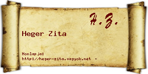 Heger Zita névjegykártya